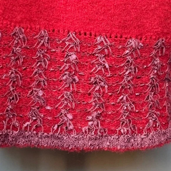 1980s Chacok Mohair Knit Maxi Skirt | Size 4 30" | Burgundy Purple Trim Vintage - Picture 6 of 11